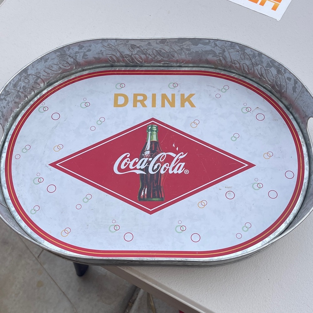 Coca-Cola Red Diamond Logo Metal Serving Tray